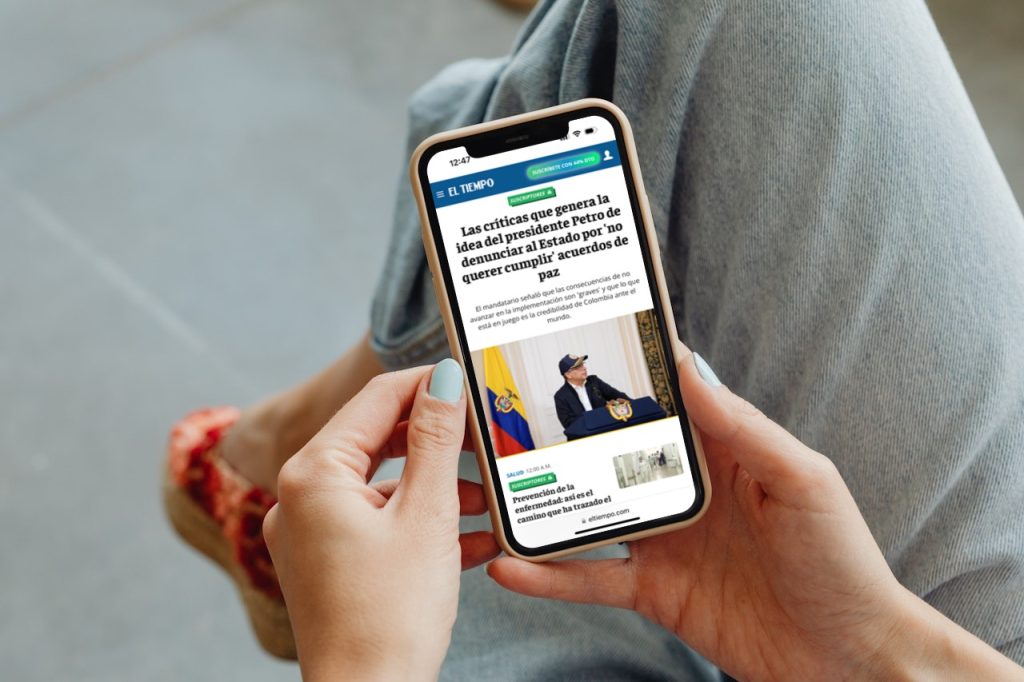 El Tiempo web mobile