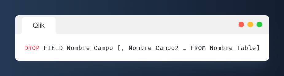 Sintaxis de la sentencia DROP para campos.